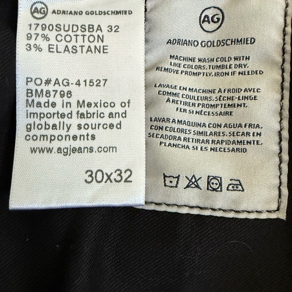 AG Adriano Goldschmied The Ives Pants 30x32 Modern Athletic Black Stretch Denim - Picture 5 of 10